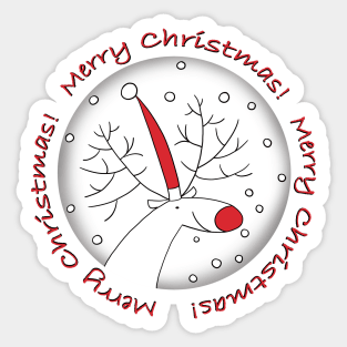 Christmas reindeer - Merry Christmas Sticker